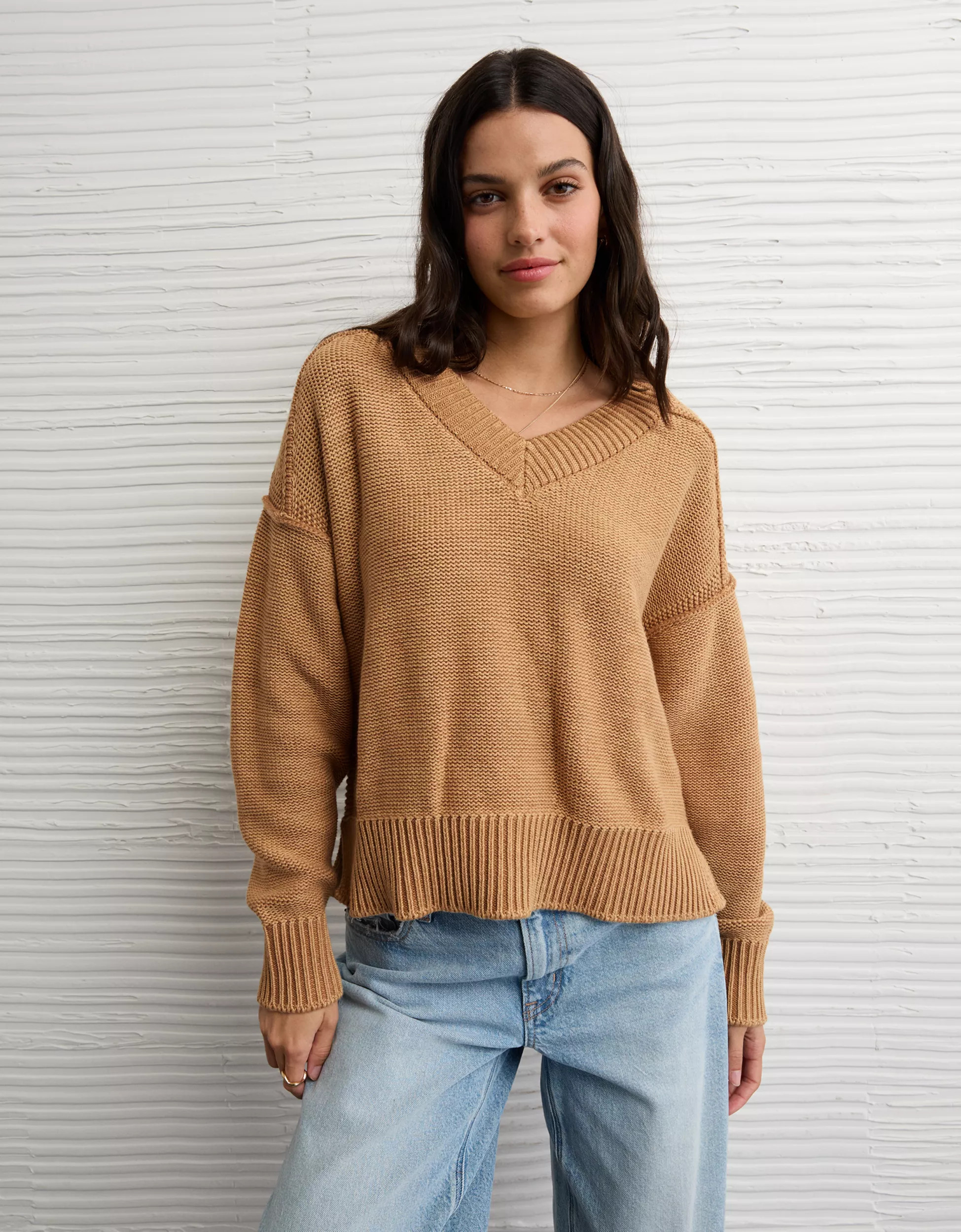 AE Long Weekend V-Neck Sweater | American Eagle Outfitters (US & CA)