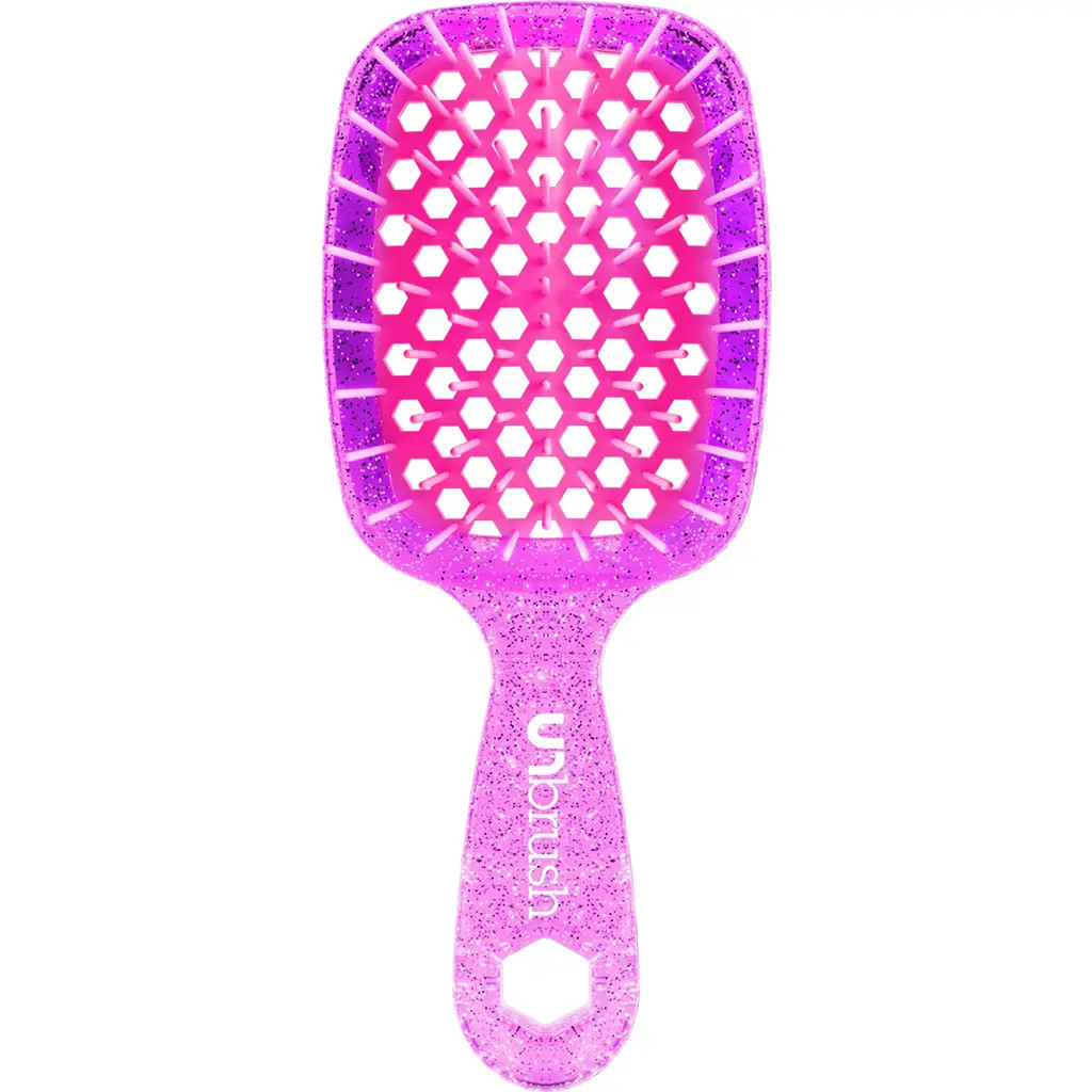 UNbrush Detangling Hair Brush Mini Pastel Collection in Glitter/Rose Quartz Pink at Nordstrom Rack | Nordstrom Rack