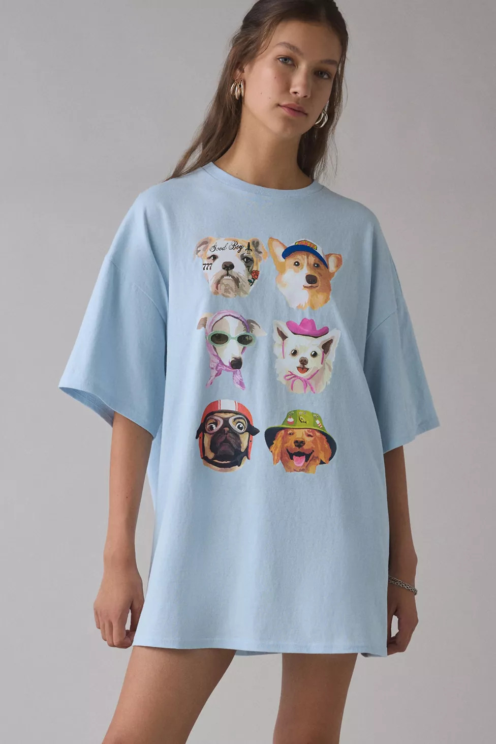 Dog Collage Graphic Oversized T-Shirt Dress | Urban Outfitters (US and RoW)