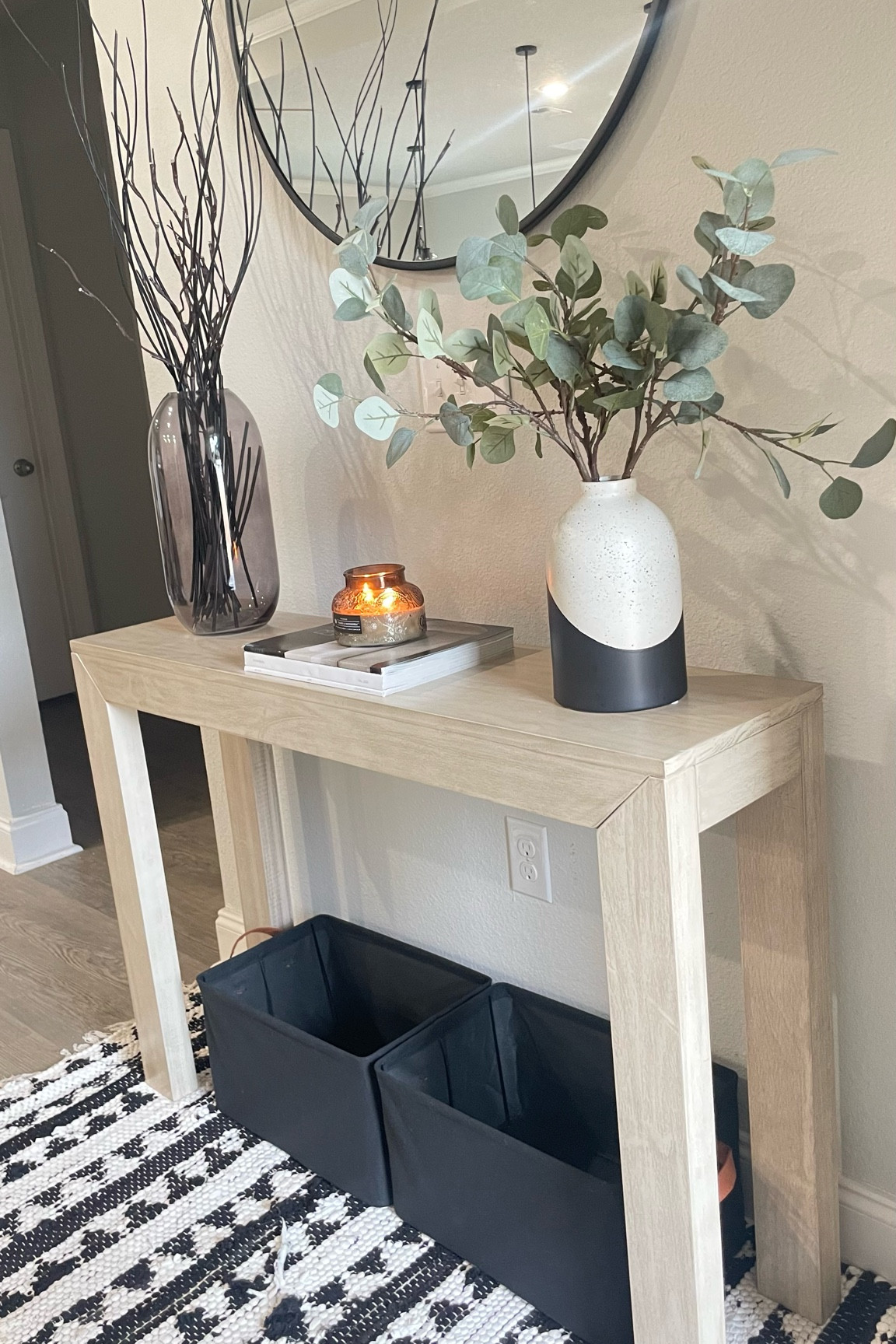 these black baskets from @the_goodpick are the perfect addition to my entry way table! 🖤

I am trying to be better this year about not wearing shoes in the home, and these baskets are a reminder to take my shoes off as soon as I come in the door! 

Not only are these baskets super cute, and help me stay organized, but they’re also affordable 🙌🏼

✨Follow me @corcoran.designs for easy, affordable ways to create an organized, aesthetic home 🫶🏻

✨Like and save this post for modern, minimalist home design inspo!

Modern home 
Organization baskets 
Neutral home 
Home Organization
Interior design 
Home decor finds 
Budget friendly 
Organic modern 
Home decor 
Home inspiration 
Organic home 
Minimalist home 

 #thegoodpick #organization #baskets #homeorganizationtips #neutralhomedecor #homedecortips #homestylingtips #homedecoronabudget #homeorganization #Budgetfriendly #organizationideas #organizationtips  #organizaingtips

#LTKSpringSale #LTKhome #LTKstyletip