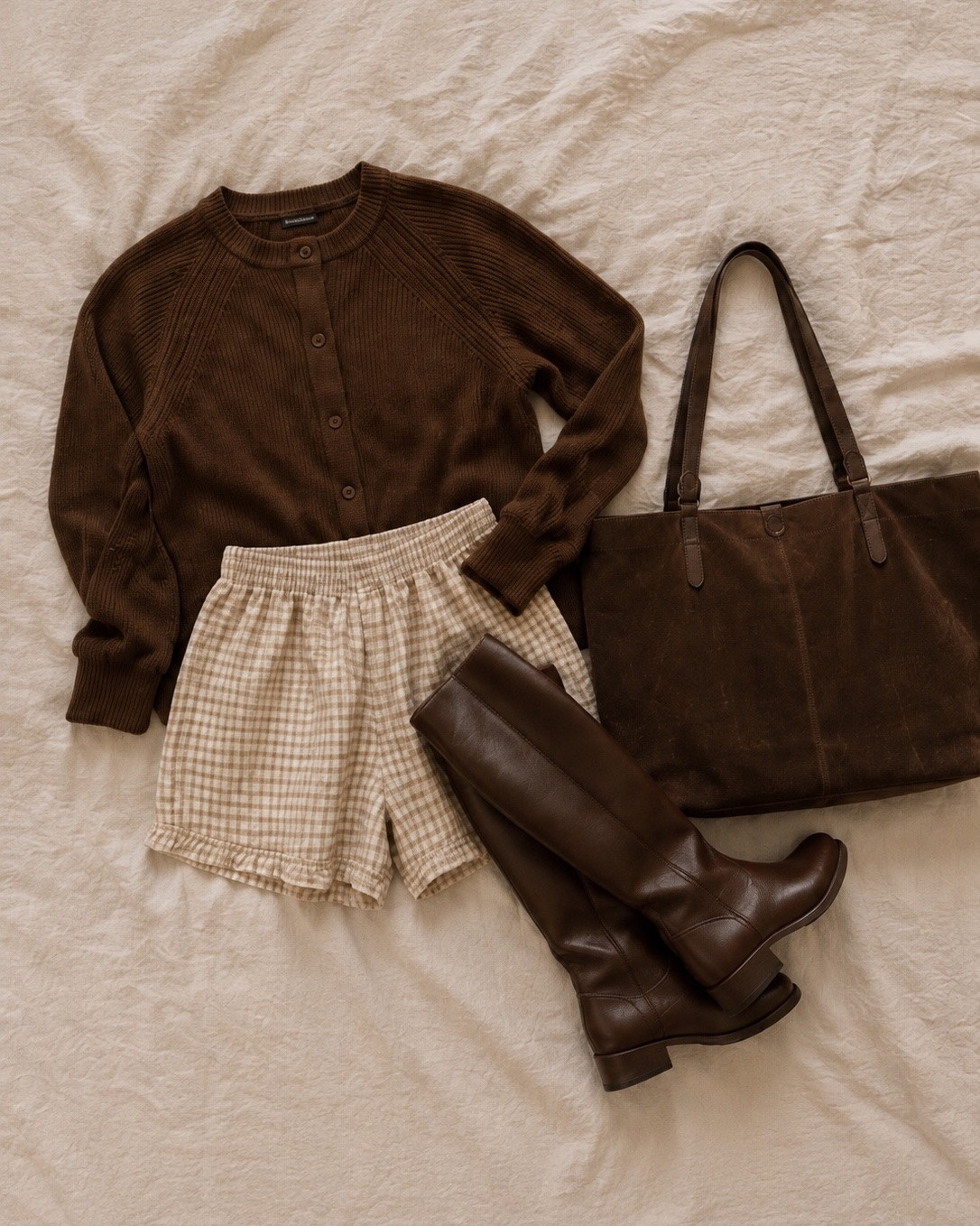 Target fall finds that look way more expensive than they are 🤎🍂 This chocolate cardigan + gingham shorts combo is perfect for those in-between September days, and the tall brown boots and oversized tote pull the whole look together. Such an easy, elevated Target outfit for early fall!

#TargetStyle #TargetFinds #TargetFashion #LTKFall #FallOutfit #EarlyFallStyle #LTKStyle

#LTKSaleAlert #LTKSeasonal #LTKHome