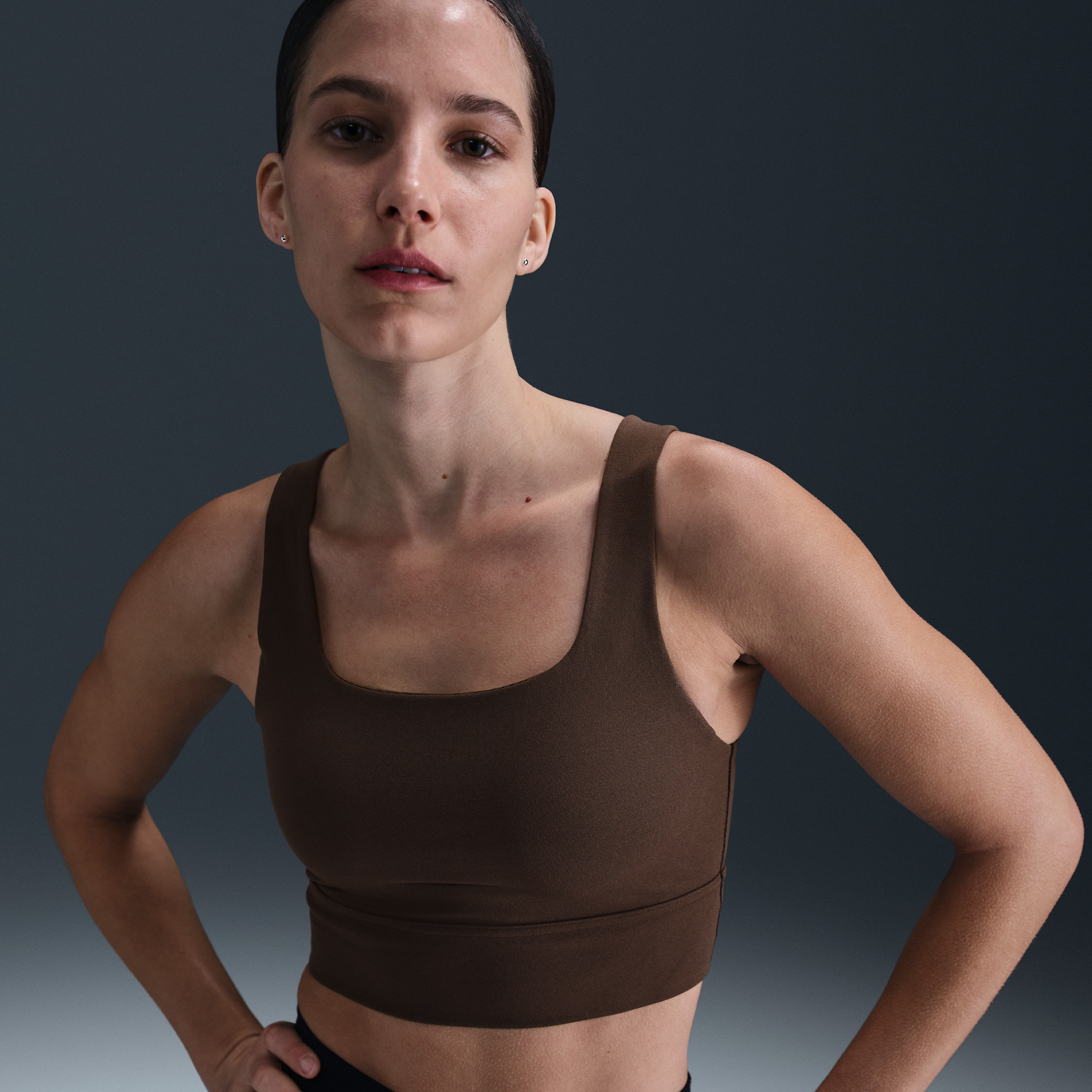 Nike Women's Zenvy -Support Padded Longline Sports Bra in Brown | DO6619-237 | Nike (US)