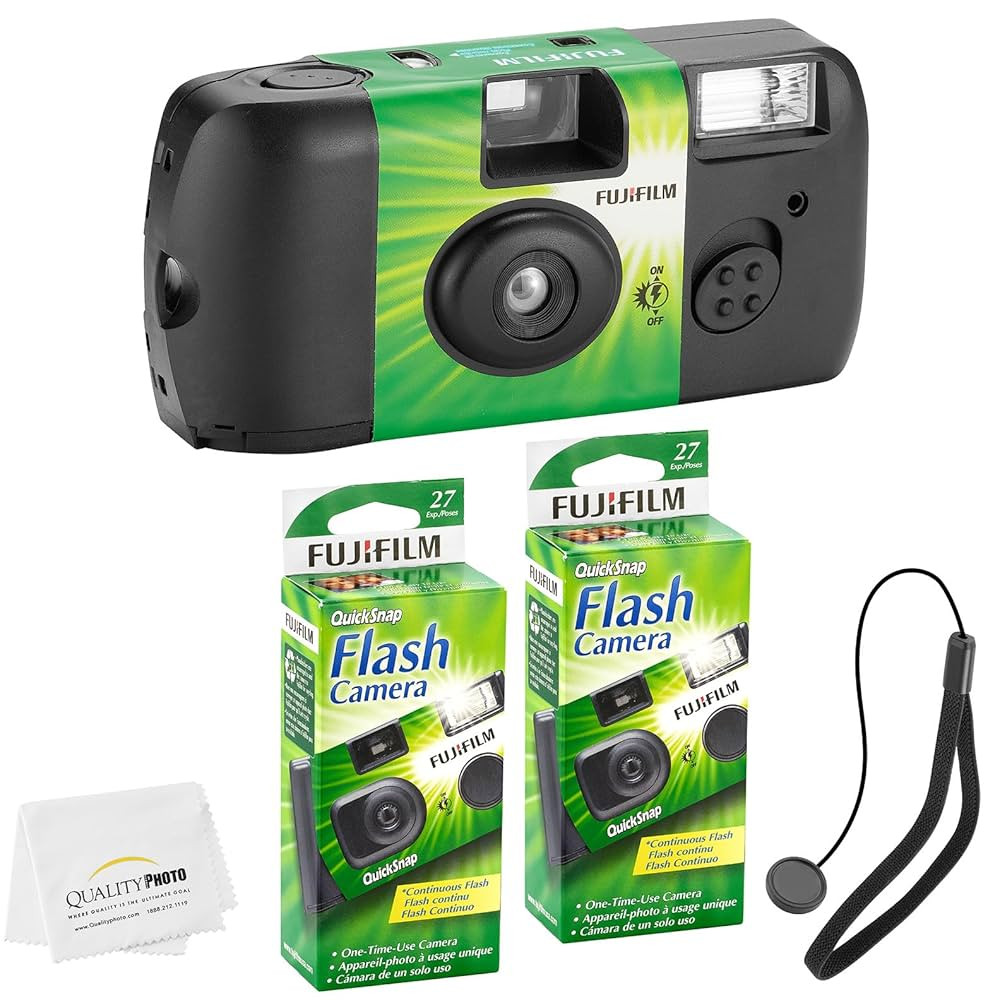 Fujifilm QuickSnap Flash 400 Disposable 35mm Camera + Hand Strap + Quality Photo Microfiber Cloth... | Amazon (US)