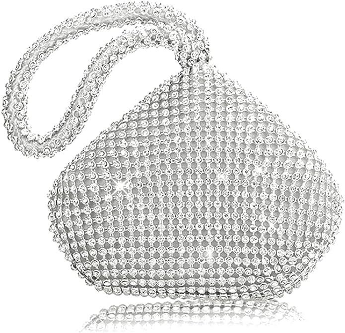 VISTATROY Women's Evening Bag Sparkly Rhinestone Purse Triangle Designer Chain Clutch Purse Bag P... | Amazon (US)