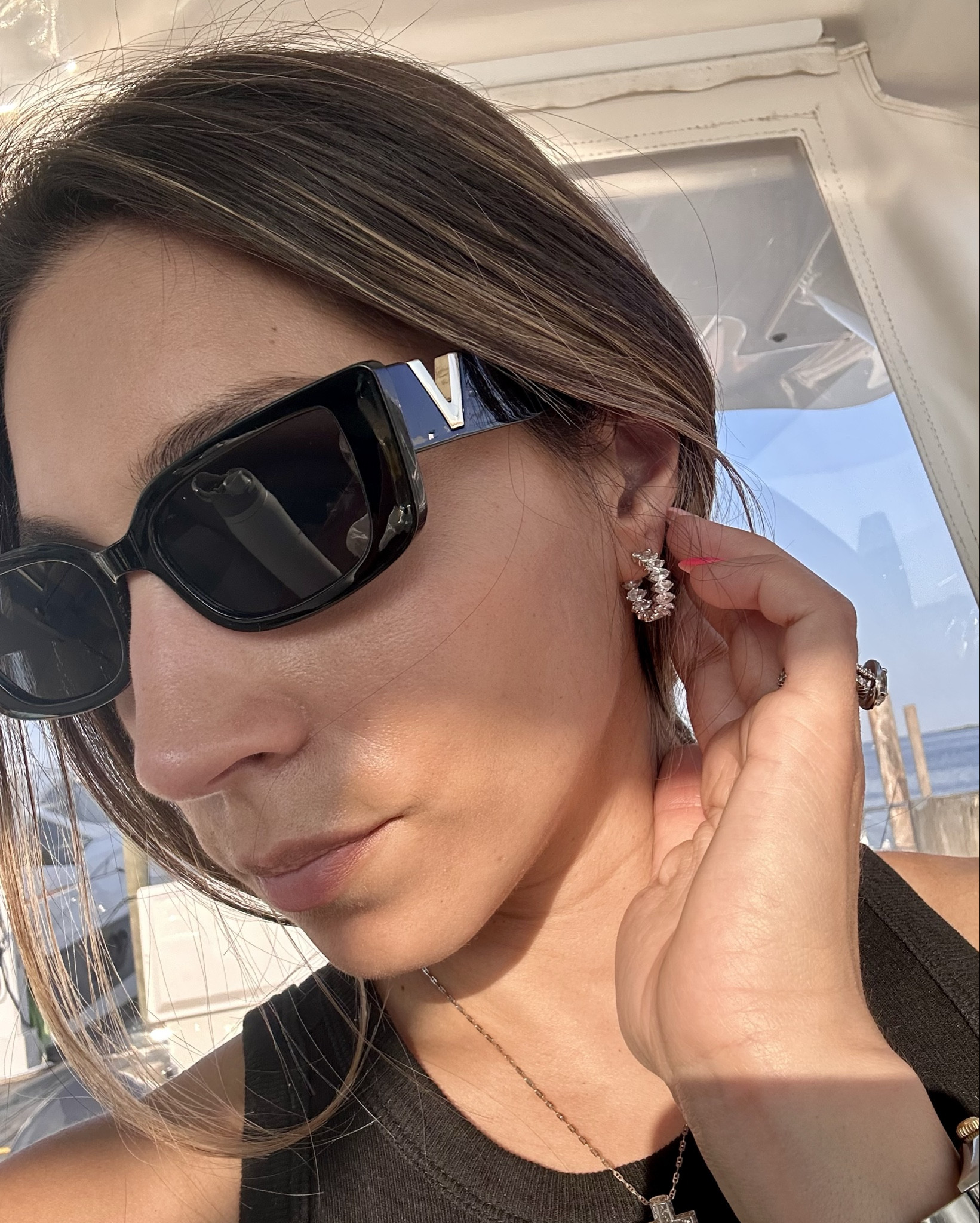 These sunnies scream luxury… but surprise, they’re an Amazon find. 👏🏼
Obsessed with the shape, the tint, the everything — instant outfit upgrade.
And these Melinda Maria Baby “She’s So Fine” Hoops in silver (.75”). My forever favorite size — light, polished, and perfect for everyday.

#effortliss style is all about those little details. 💎

Amazon luxury sunglasses, Amazon fashion finds 2025, high neck tank Target, Target tank top outfit, affordable chic sunglasses, everyday silver hoops, Melinda Maria Baby Hoops, minimalist outfit ideas, capsule wardrobe staples, summer to fall transition look, black tank outfit inspo, Amazon outfit must-haves, Target basics styled, Amazon sunglasses under $20, lightweight silver hoop earrings, best Amazon sunglasses for women, Target high neck black tank, everyday minimalist jewelry, easy chic mom outfit, casual elevated style

#LTKTravel #LTKSummerEdit #LTKFindsUnder50