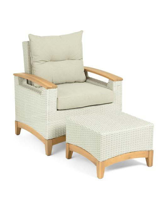 Outdoor Reclining Chair With Ottoman | TJ Maxx