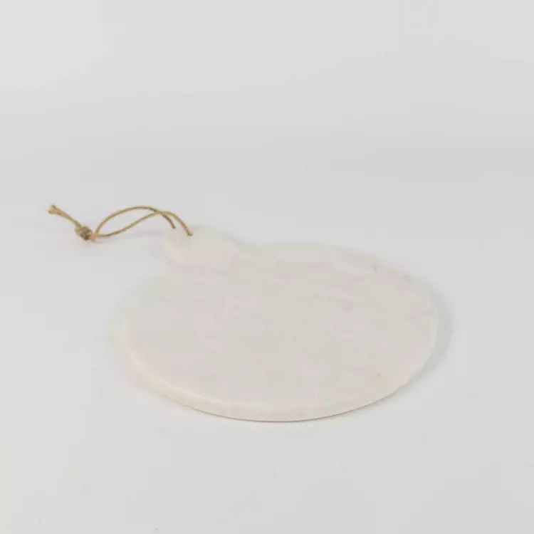 White Marble Round Cutting Board with Jute Hanger | Kirkland's Home