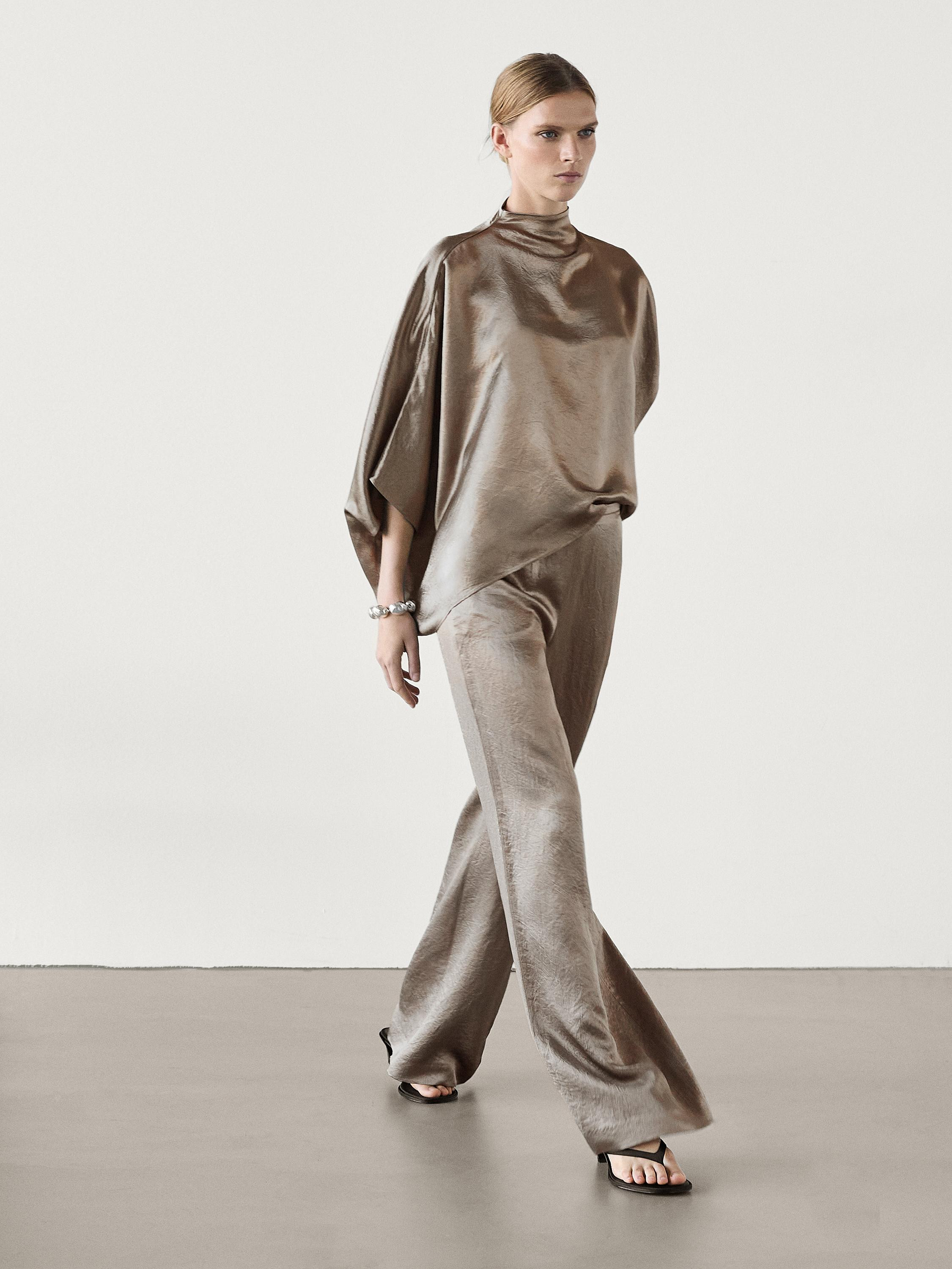 Satin trousers | Massimo Dutti UK