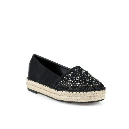 Nature Breeze Slip On Women s Espadrille Platforms in Black | Walmart (US)