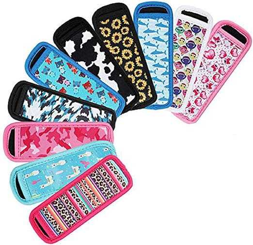 10 Pieces Popsicle Holders Bags, Ice Pop Neoprene Insulator Sleeves Freezer Popsicle Holder Sleev... | Amazon (US)