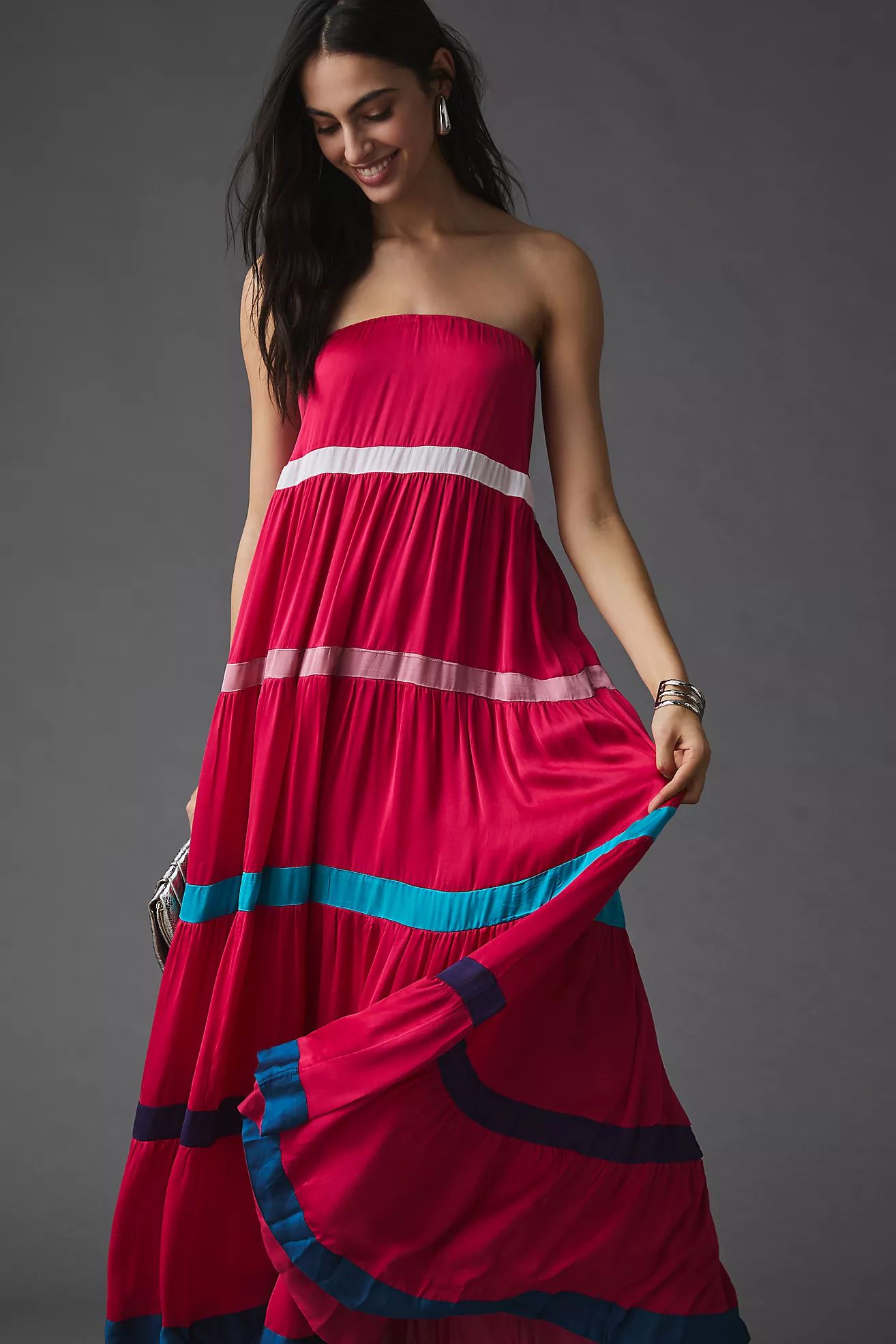 Samant Chauhan Strapless Colorblock Dress | Anthropologie (US)