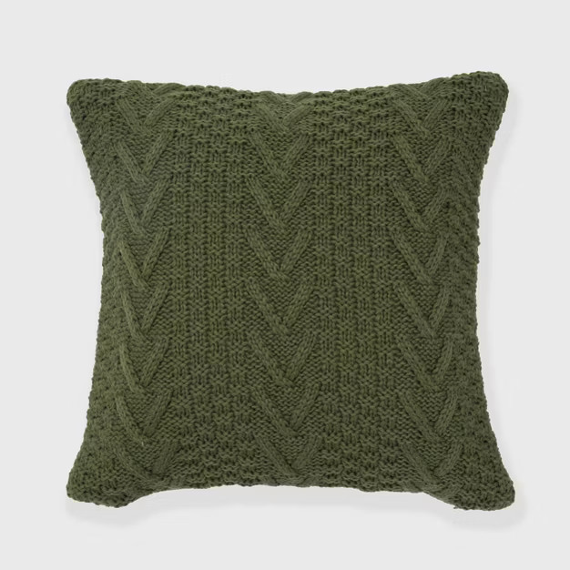 20"x20" Oversize Chunky Sweater Knit Square Throw Pillow - Evergrace | Target