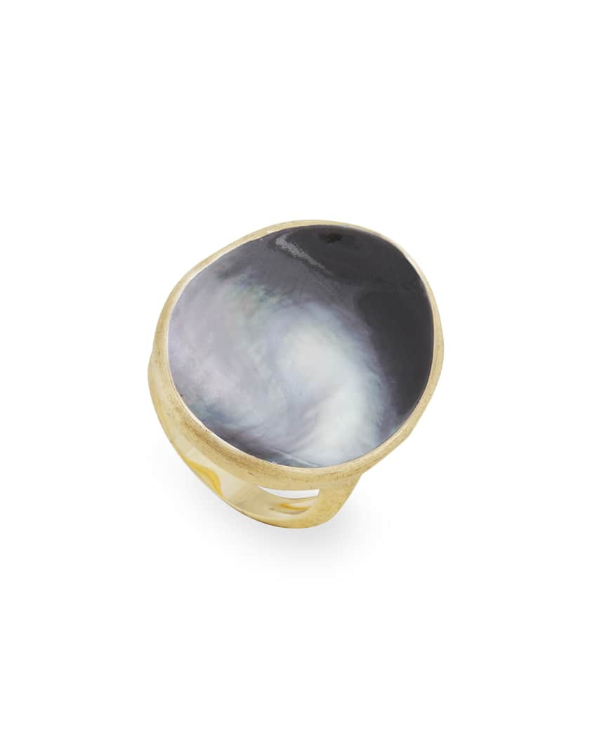 Marco Bicego Lunaria Large Cocktail Ring with Black Mother-of-Pearl | Neiman Marcus