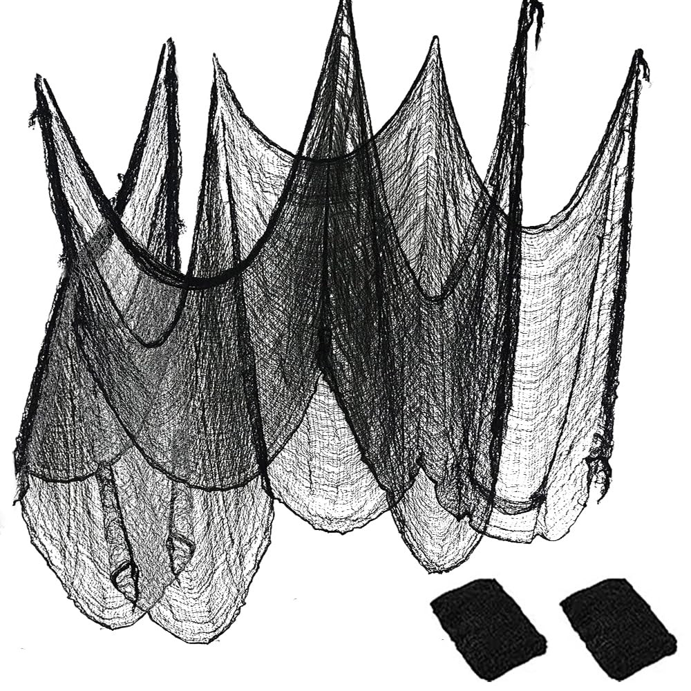 2 Pack Black Halloween Spooky Creepy Cloth, 80 * 215cm Black Netting Cotton Gauze, Scary Hallowee... | Amazon (UK)