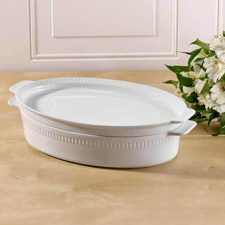Better Homes & Gardens, Lidded Oval Baker, White | Walmart (US)