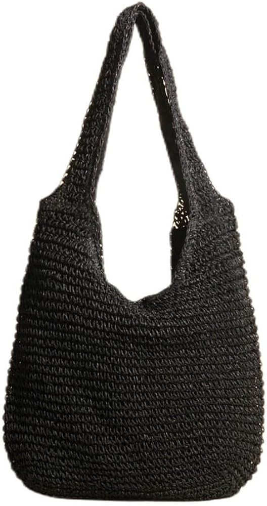 SSFMY Handwoven Soft Large Straw Shoulder Bag Straw Vintage Beach Bag Rattan Tote | Amazon (US)