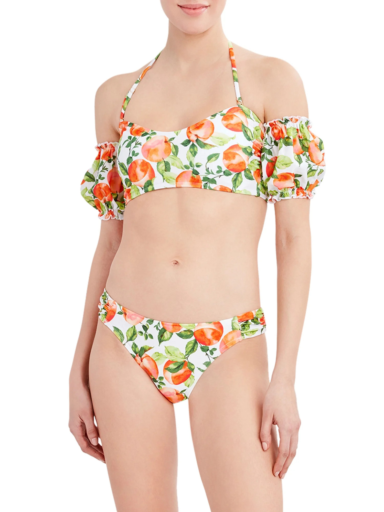 BCBG Paris Womens Ruched Tab Bikini Bottom - Walmart.com | Walmart (US)