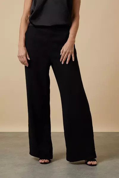 Petite Satin Elasticated Waist Suit Trousers | Debenhams UK