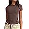 BAIGRAM Women’s Basic Slim fit Crop Top Tee Shirt Short Sleeve Workout Round Neck Cropped Tshir... | Amazon (US)