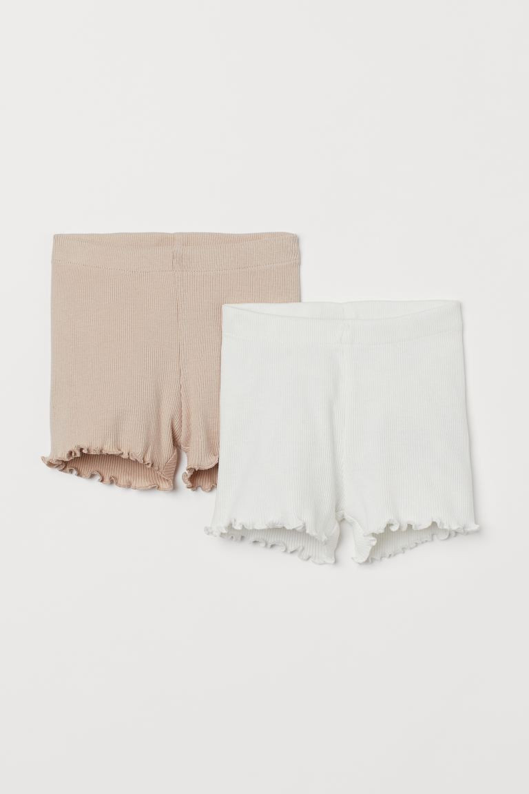 Baby Exclusive. Shorts in soft, ribbed organic cotton jersey. Elasticized waistband and overlocke... | H&M (US + CA)