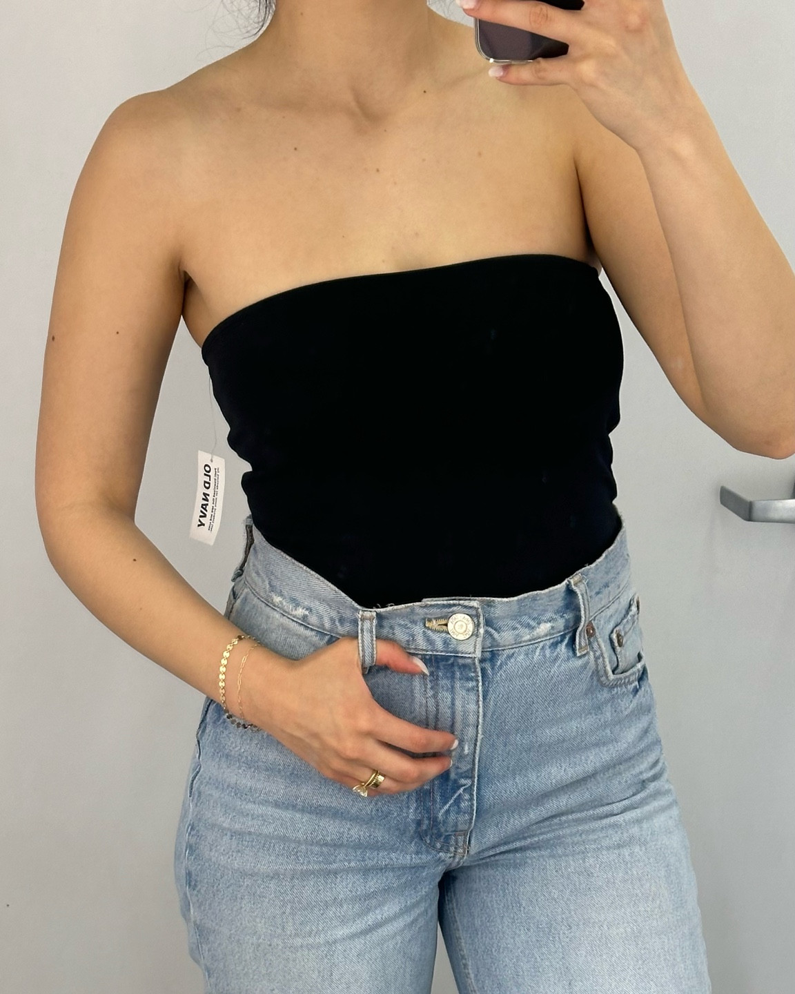 Affordable basic Tube Top- wearing a size medium (double layered)