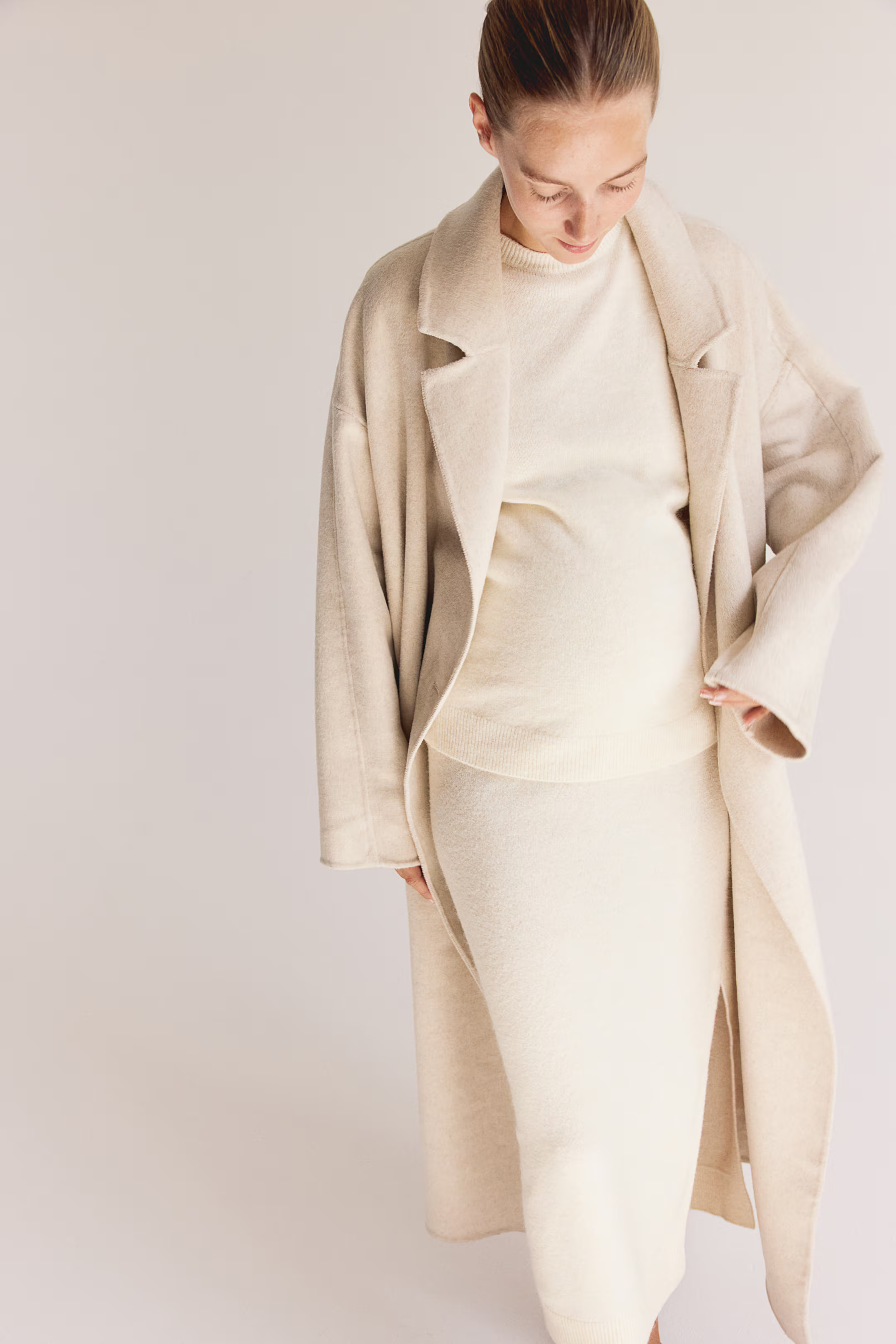 MAMA Knit Skirt - Light beige melange - Ladies | H&M US | H&M (US + CA)