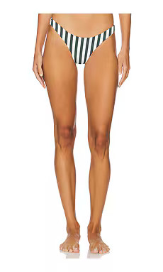 Anemos Eighties High-Cut Bikini Bottom in Green Vertical Stripe from Revolve.com | Revolve Clothing (Global)