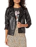 BB Dakota Junior's Lucky Lizard Embossed Snake Vegan Leather Jacket, Black, Small | Amazon (US)