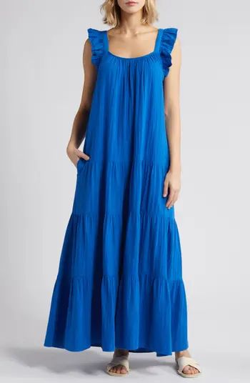 Caslon® Ruffle Tiered Cotton Maxi Dress | Nordstrom | Nordstrom