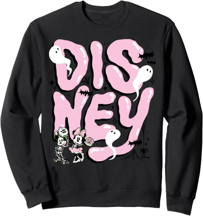 Disney Halloween Mickey & Minnie Skeleton Ghost Design Sweatshirt | Amazon (US)