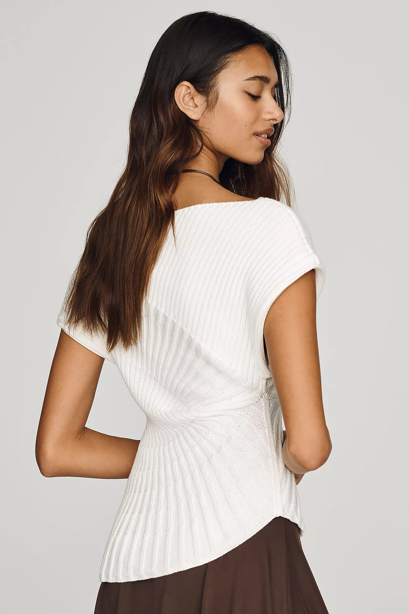 By Anthropologie Celia Asymmetric Ribbed Sweater | Anthropologie (US)