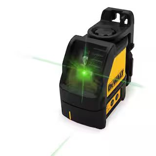 100 ft. Green Self-Leveling Cross Line Laser Level with (3) AA Batteries & Case | The Home Depot
