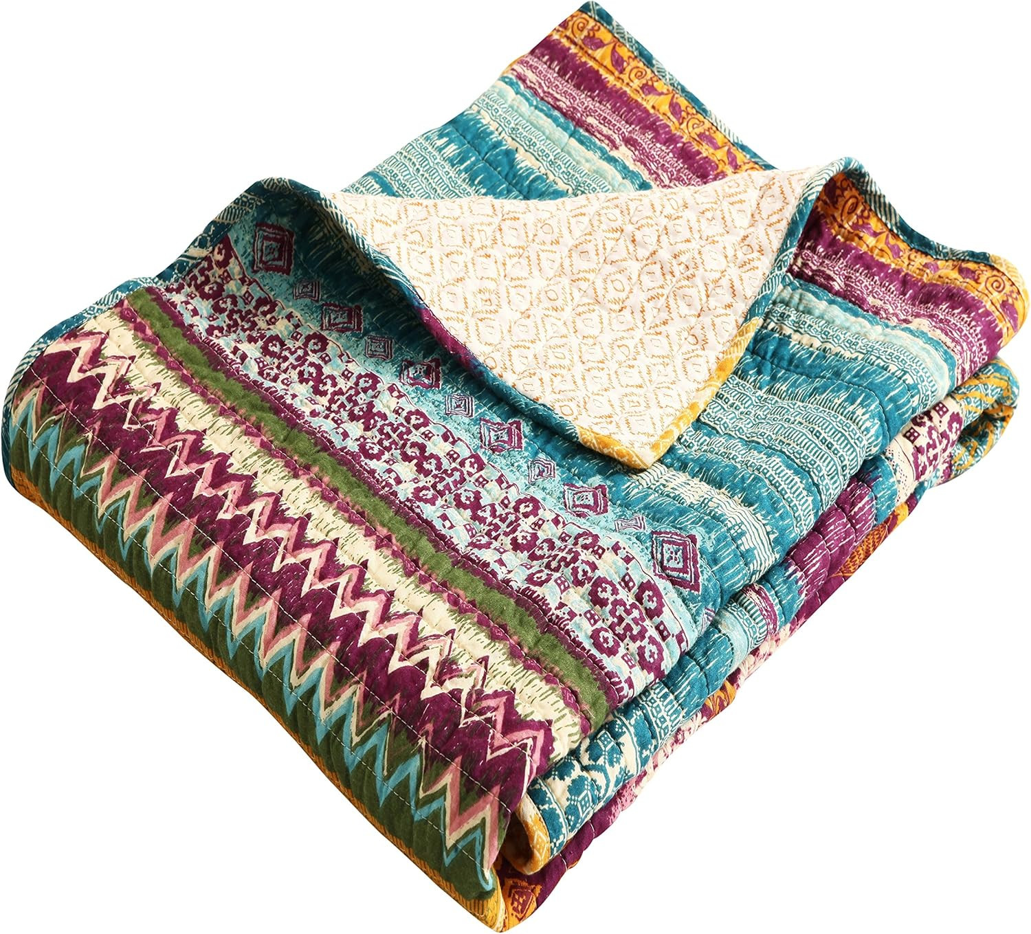 Greenland Home Southwest Throw, Fuchsia, Spruce, Blue, White, Green, 50" x 60" | Amazon (US)