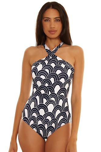 Trina Turk - Women's High Neck One Piece Swimsuit, Adjustable, Bathing Suits for Women, Arches, 10 | Amazon (US)