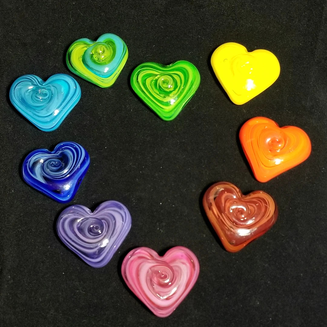 Glass Heart in Jewel Tones - Etsy | Etsy (US)