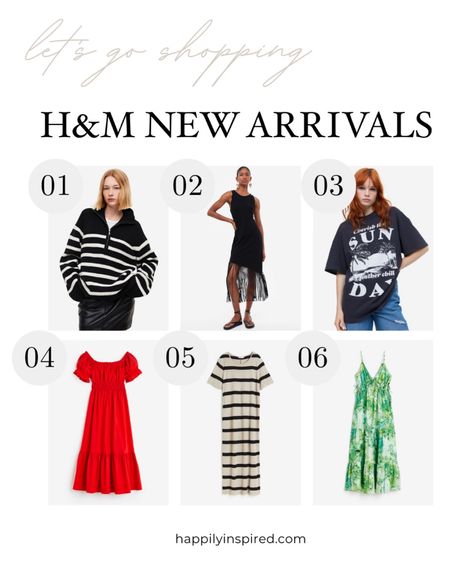 H&M new arrivals, striped dress, striped sweater, graphic tee, off the shoulder dress, dress, affordable dress 

#LTKunder50 #LTKsalealert #LTKFind