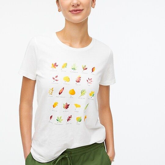 Factory: Leaf Grid Graphic Tee For Women | J.Crew Factory