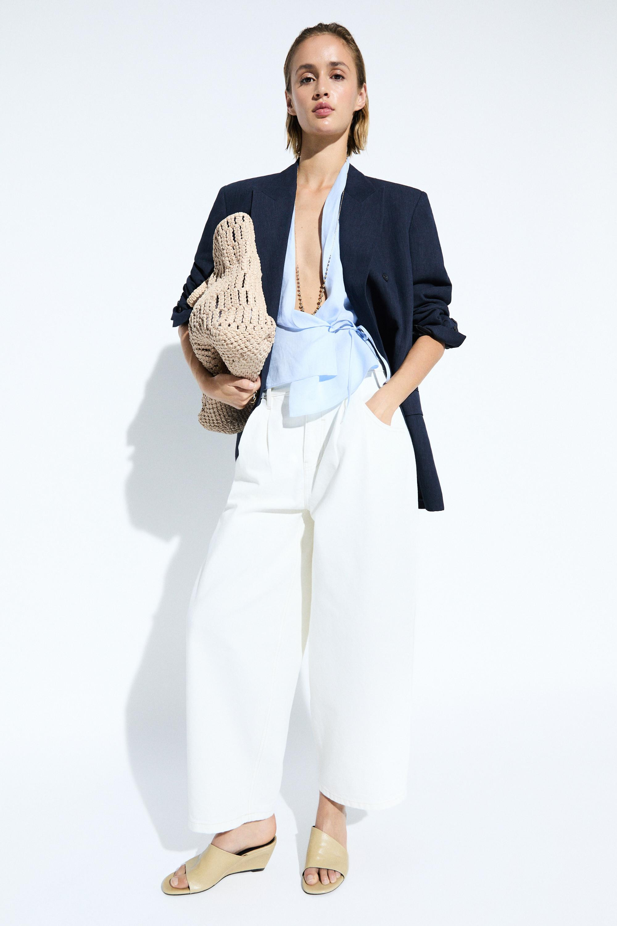 Jeans palazzo a vita alta | Massimo Dutti IT