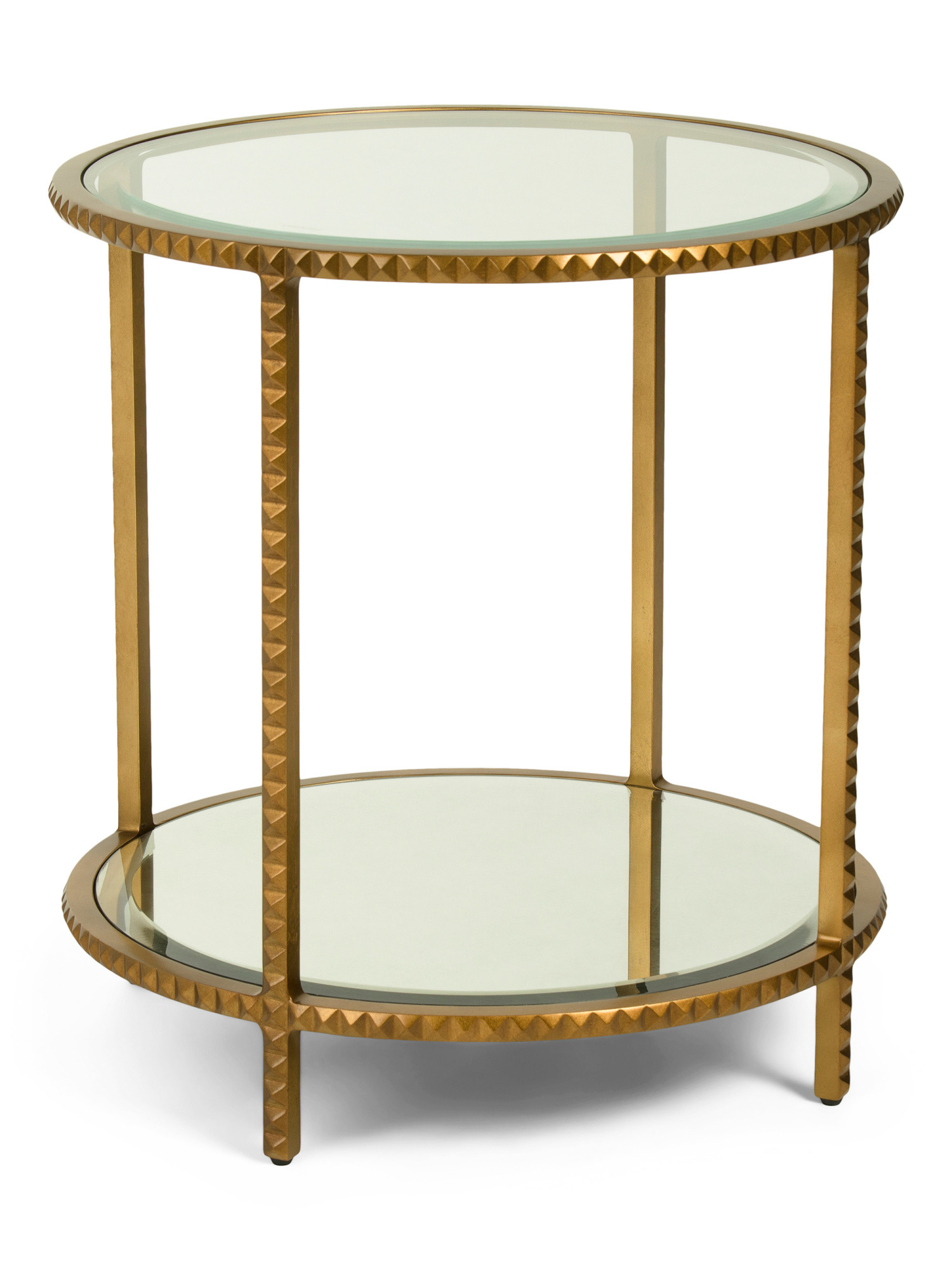 27x25 Antique Mirror Shelf Stud End Table | TJ Maxx