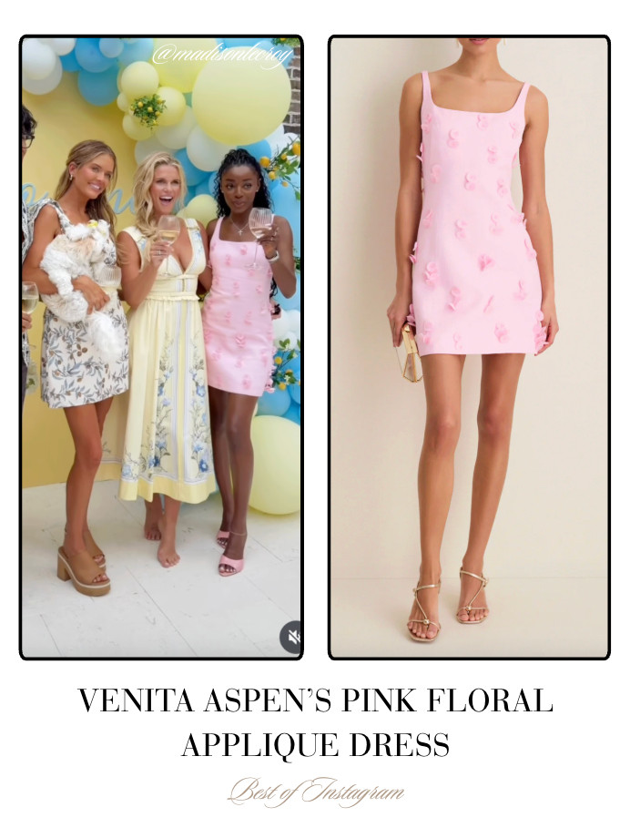 Venita Aspen's Pink Floral Applique Dress 📸= @madisonlecroy 

 
