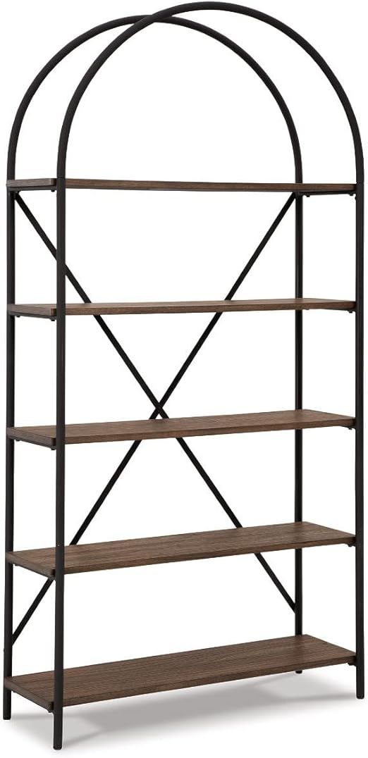 Signature Design by Ashley Galtbury Mixed Media Modern 5 Shelf Bookcase, Brown & Black | Amazon (US)
