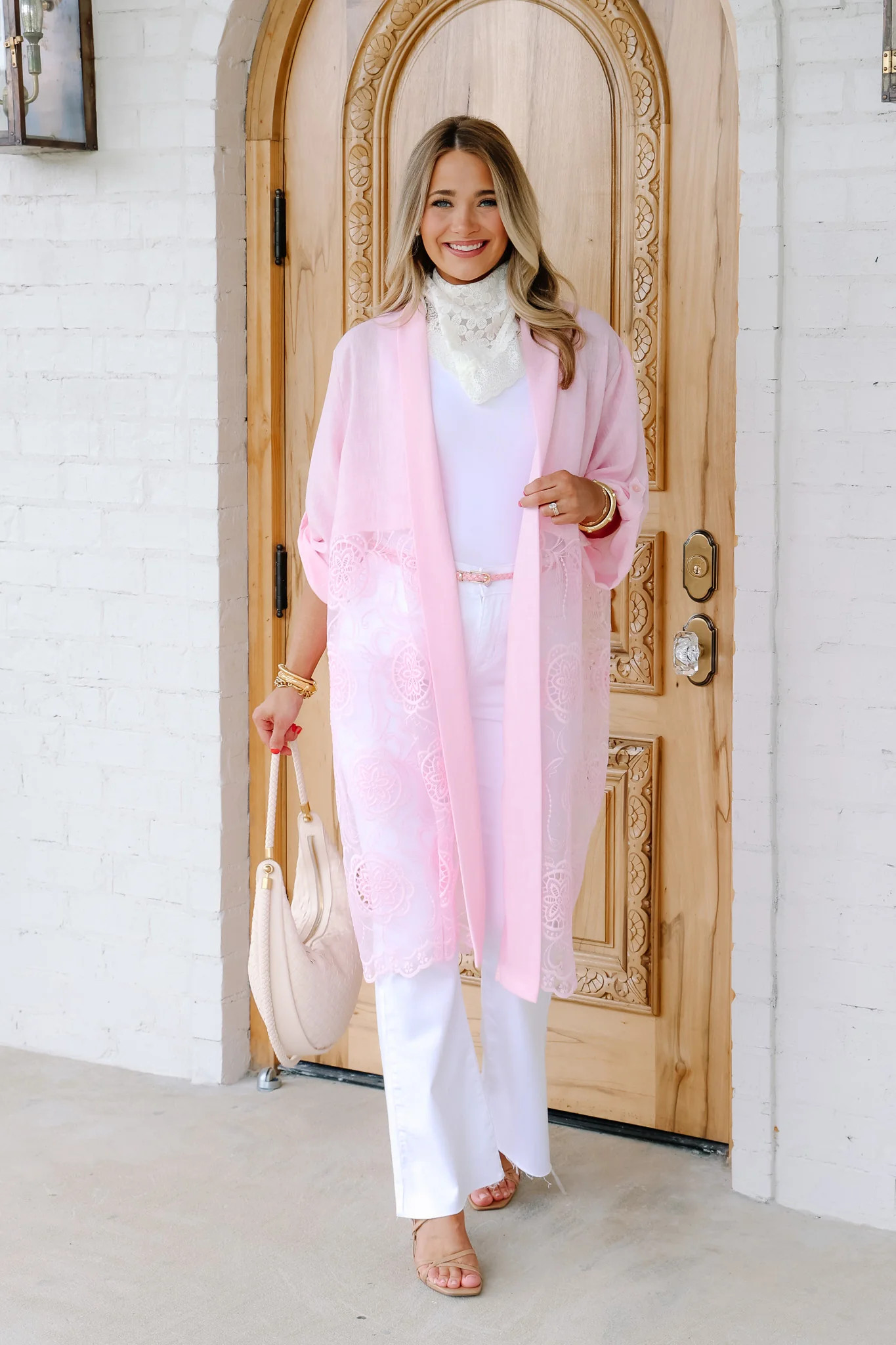 Lovely Days Pink 3/4 Sleeve Duster | The Willow Tree