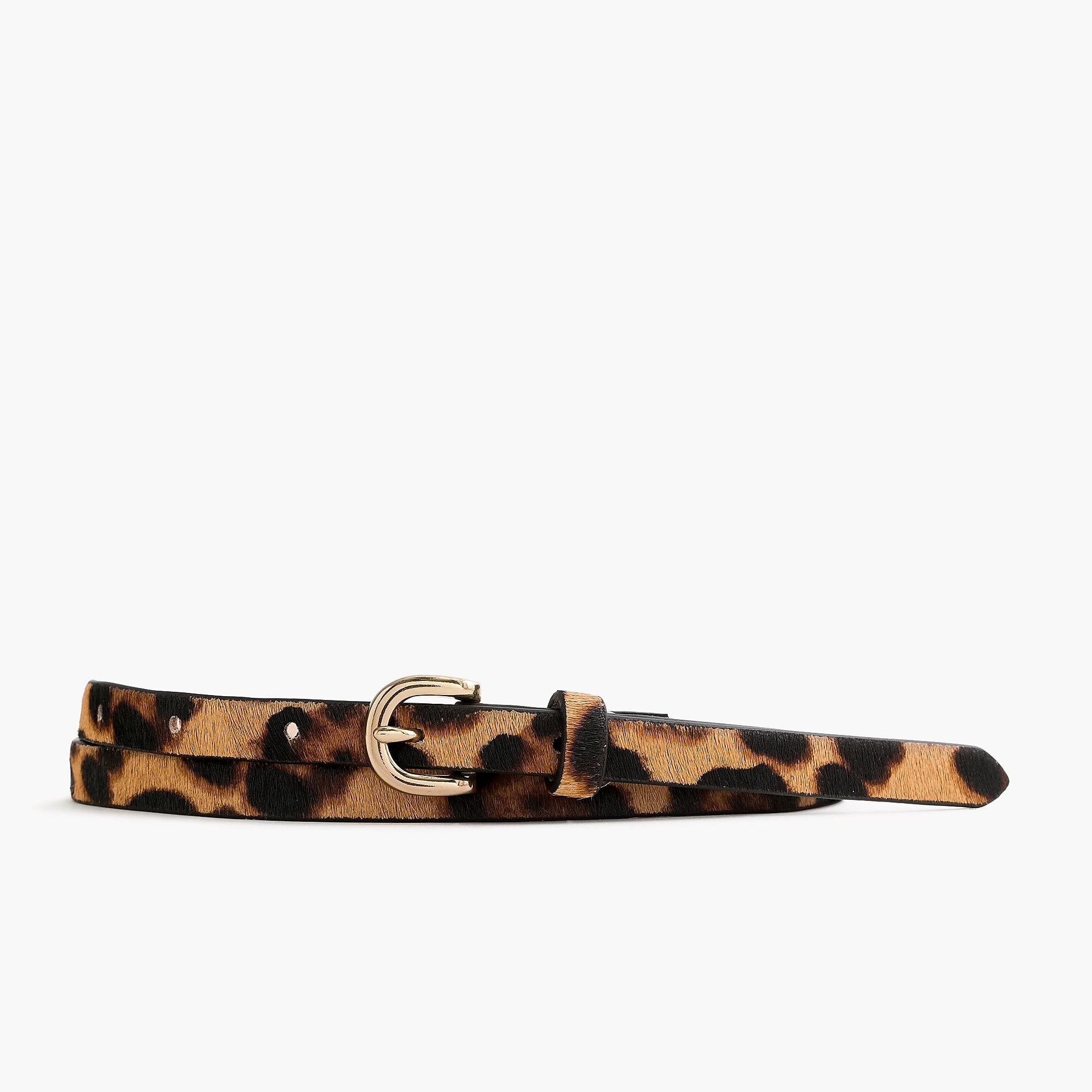 Skinny calf hair belt in leopard | J. Crew US