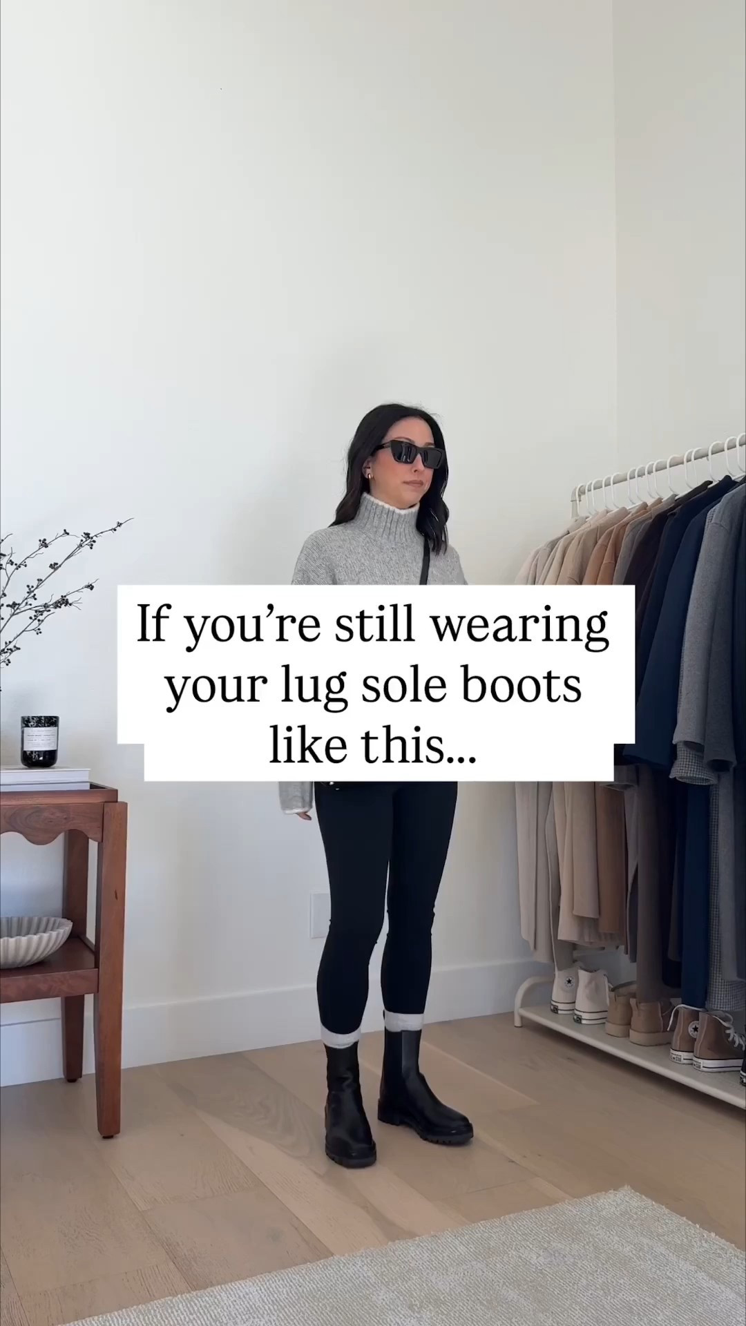 5 ways to style lug sole boots. How do you style winter boots? Straight-leg jeans are my go-to bottoms for lug sole boots. BEcause the boots are bulky, you need a jean that isn't tight and sort of streamlines your bottom half. 

Outfit Details:

Look 1
Gentle Herd coat xxs (old)
Everlane turtleneck sweater xxs (old)
AGOLDE 90's Mid Rise Crop 24 - these fit like a high rise, no hemming, great for petites
Tom's Bennett boots 5.5
Amazon sling bag
Celine sunglasses

Look 2
Mango coat xxs - new version is longer and fits tts
Everlane turtleneck sweater xxs (old)
AGOLDE 90's Mid Rise Crop 24 - these fit like a high rise, no hemming, great for petites
Vince Cabria boots 5.5 
Sezane Gabin tote
YSL Sunglasses

Look 3
Gap taupe coat petite xs (old)
Everlane turtleneck sweater xxs (old)
AGOLDE 90's Mid Rise Crop 24 - these fit like a high rise, no hemming, great for petites
Reformation Katerina Boots 5.5
Amazon sling bag
YSL sunglasses

Look 4
Varley puffer xxs
J.Crew turtleneck xs - runs oversize, can size down
Varley rolled cuff pants xs 25" inseam
Cuyana Easy tote small in Stone
Celine sunglasses
Vince Cabria boots 5.5

Look 5
Rains rain jacket xs
Aritzia cashmere sweater xs
Uniqlo heattech turtleneck small
Madewell 90's jeans 25, cut hems (old)
Blondo Cammie boots 5.5 - waterproof
Amazon sling bag
YSL sunglasses

Petite style, winter boots, winter style 


#LTKPetite #LTKmomlife