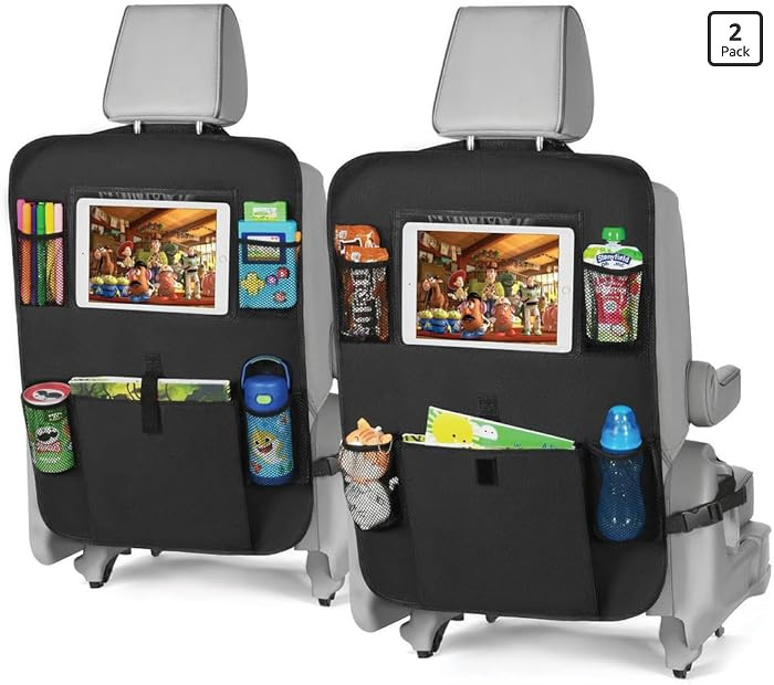 lebogner Back Seat Cover for Kids + 6 Pocket Storage Organizer, 2 Pack X-Large Kick Mats Backseat... | Amazon (US)