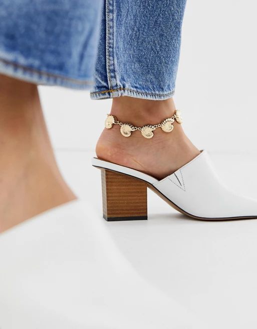 ASOS DESIGN anklet with metal shell pendants in gold tone | ASOS US
