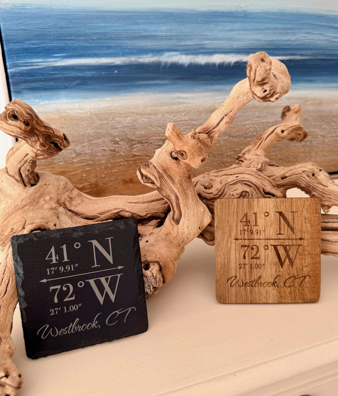 Custom Coordinates Coaster, Latitude Longitude Coasters, Personalized Slate or Wood Coasters, Wed... | Etsy (US)