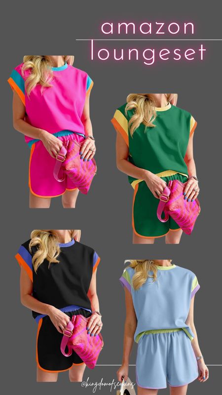 ORDERED IMMEDITALY!!! Amazon colorful colorblock travel loungewear 

#LTKmidsize #LTKsalealert #LTKtravel