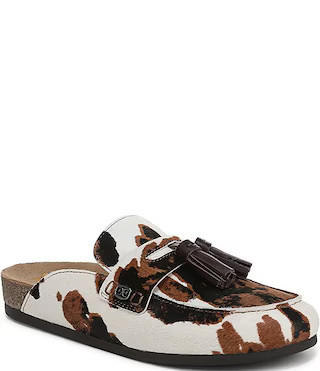 Sam Edelman Astrid Cow Print Calf Hair Tassel Detail Mules | Dillard's | Dillard's