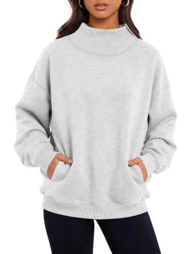 Trendy Queen Womens Mock Neck Sweatshirts with Pockets Oversized Pullover | Amazon (US)